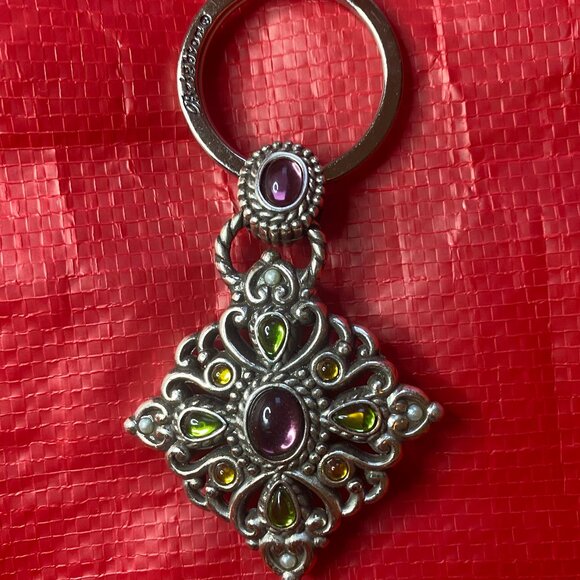 Vintage Brighton Amethyst Silver Toned Keychain Key Ring Collectible Jewelry - Picture 3 of 8